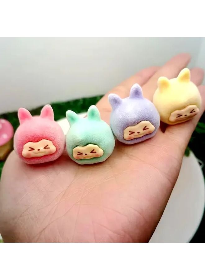 7pcs Luminous Flocked Animal Charms DIY Phone Chain Jewelry Beads Home Decor - Image 2